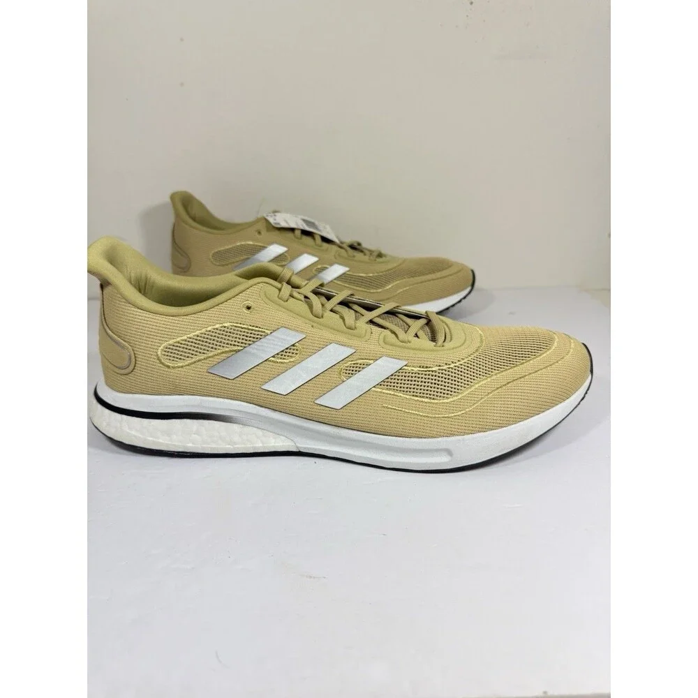 Size 16-Men’s adidas Supernova Running Shoes Gold White Running Shoes FX7414 NEW
